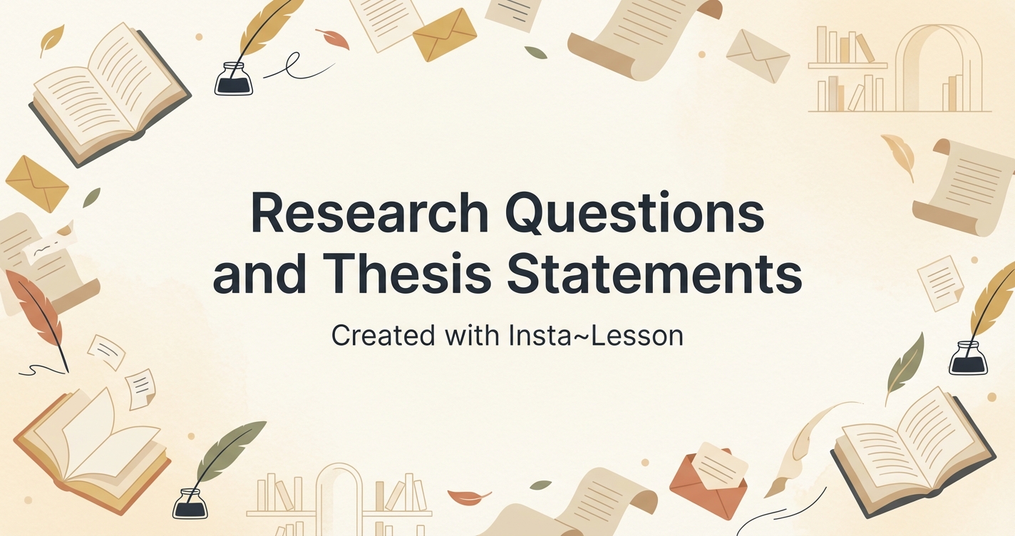 Research Questions And Thesis Statements Lesson Plan for Grade 12 ...