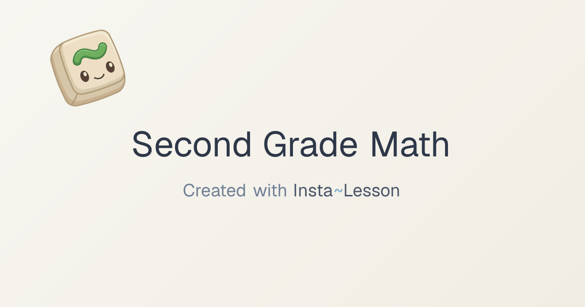 Second Grade Math Lesson Plan for Grade 1 | Free Math Lesson