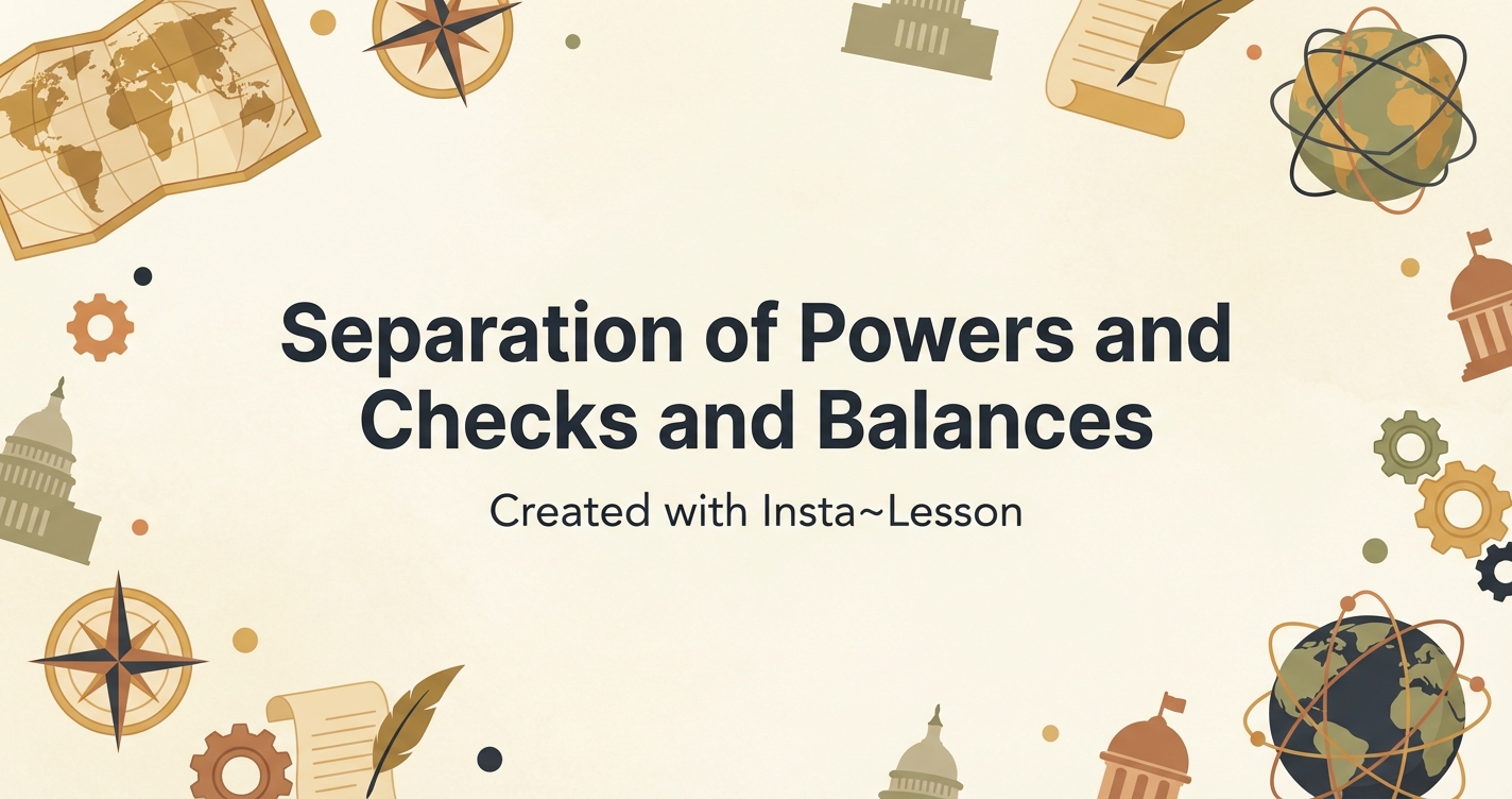 Separation Of Powers And Checks And Balances Lesson Plan for Grade 11th ...