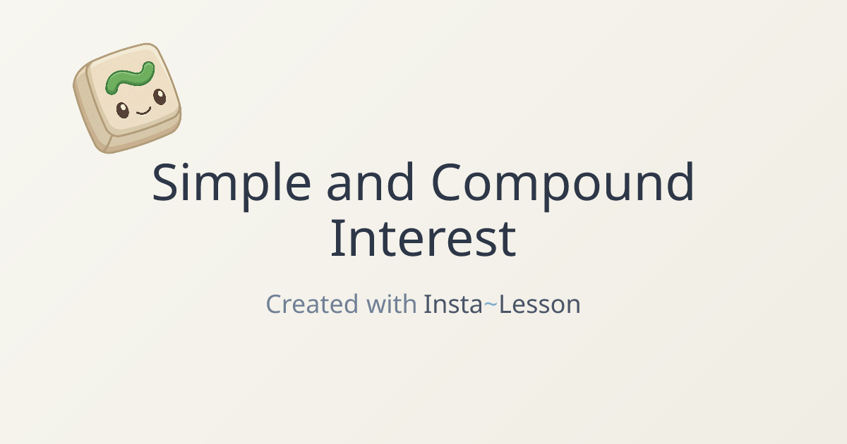 Simple And Compound Interest Lesson Plan for Grade 9th Grade | Free ...