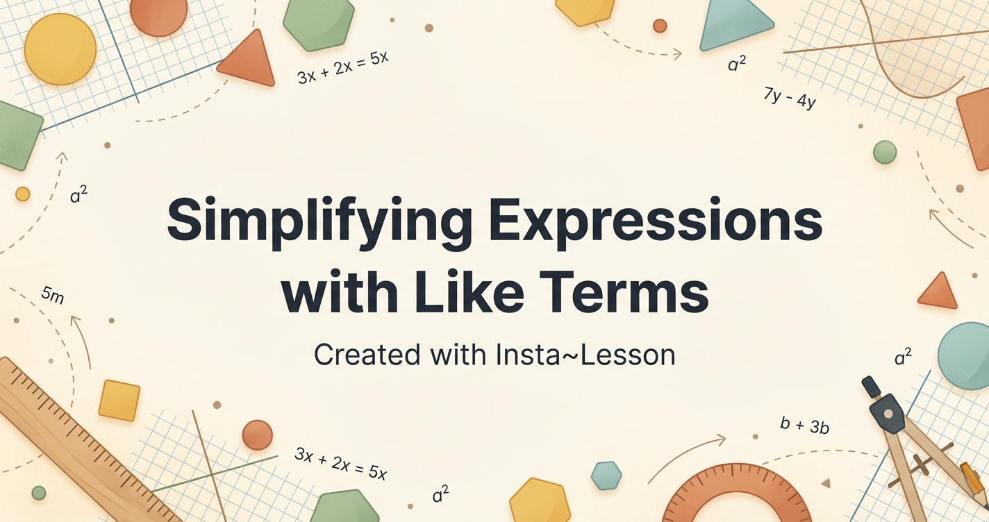 Simplifying Expressions With Like Terms Lesson Plan for Grade 7th Grade ...