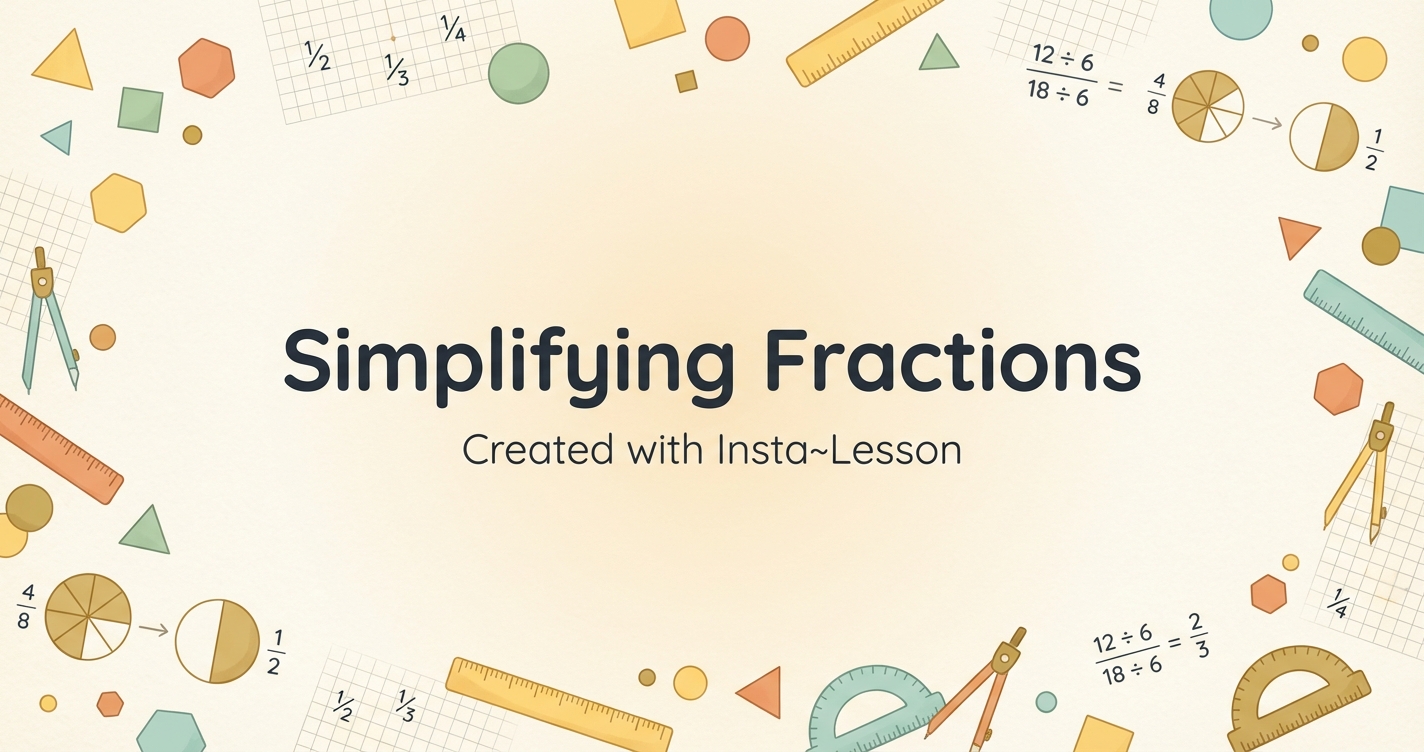 reducing fractions Lesson Plan for 7th Grade | Free Math Lesson