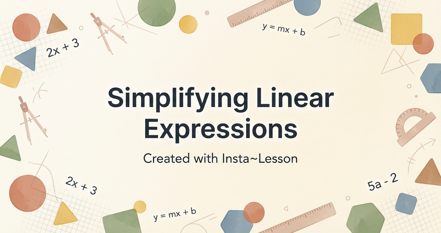 Simplifying Linear Expressions Lesson Plan for Grade 7th Grade | Free ...
