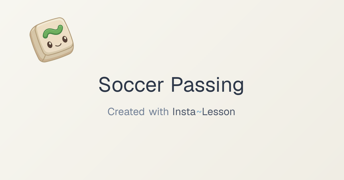 Soccer Passing Lesson Plan for Grade 5 | Free Physical Education Lesson