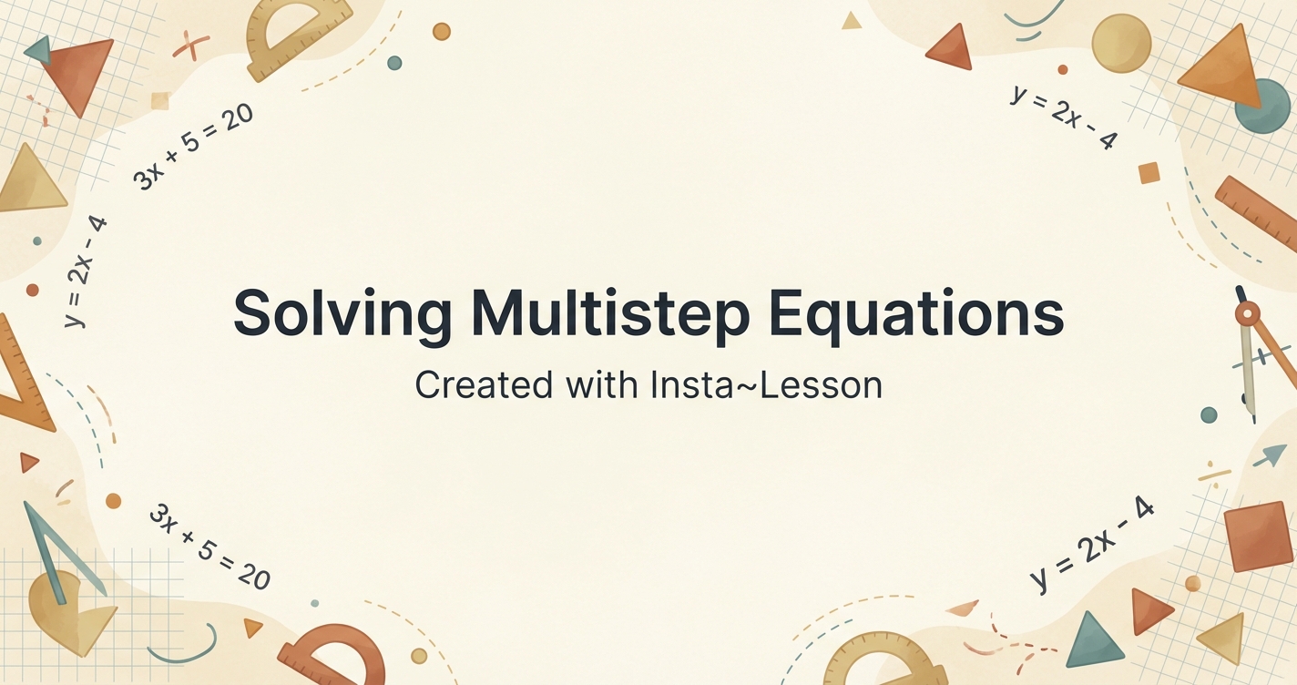 Solving Multistep Equations Lesson Plan for Grade 7th Grade | Free Math ...