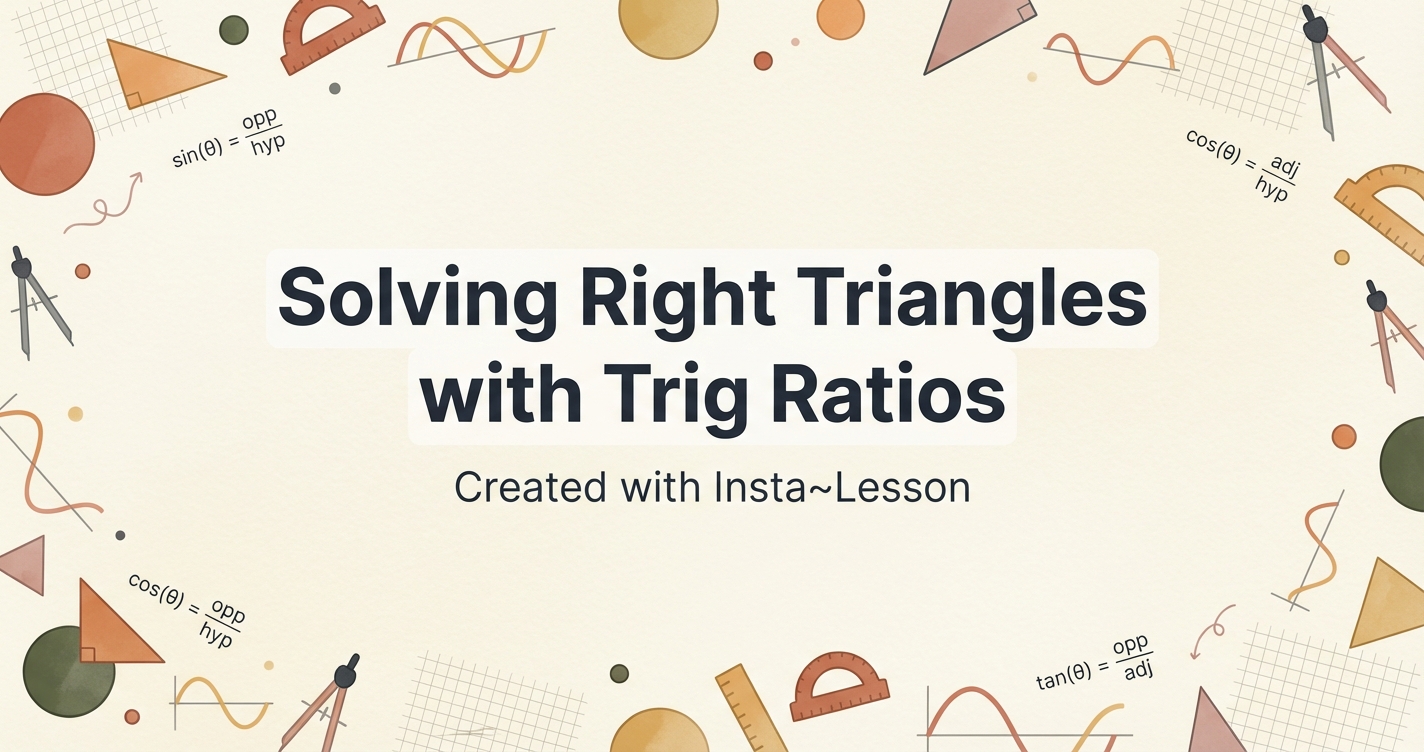 Solving Right Triangles With Trig Ratios Lesson Plan for Grade 9th ...