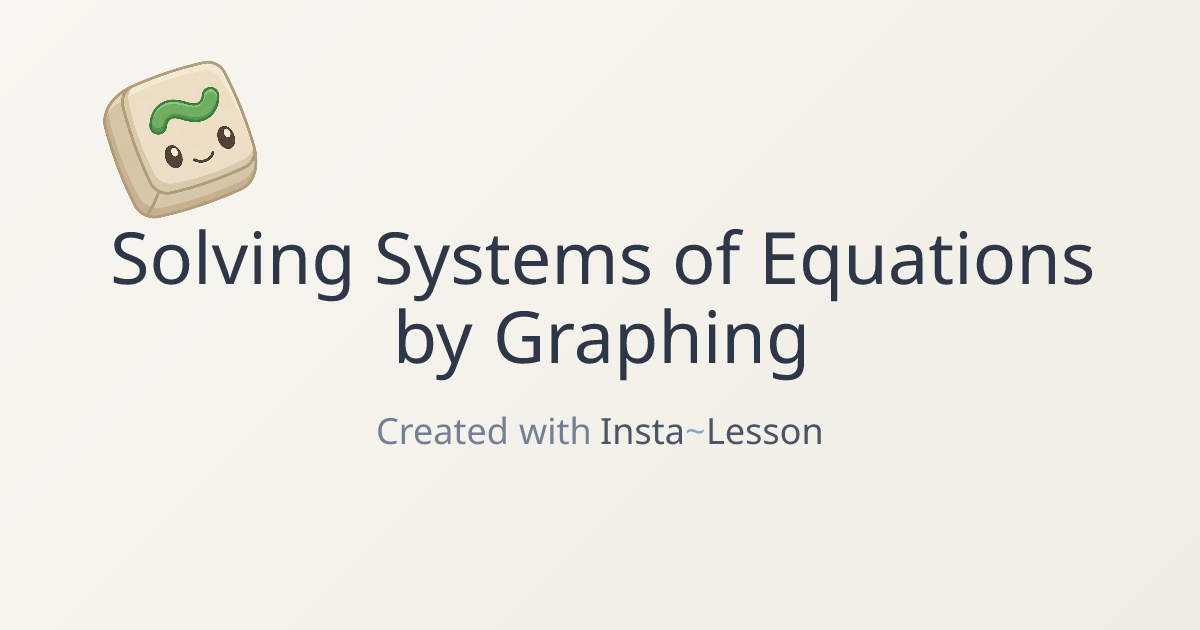 Solving Systems Of Equations By Graphing Lesson Plan for Grade 9th ...