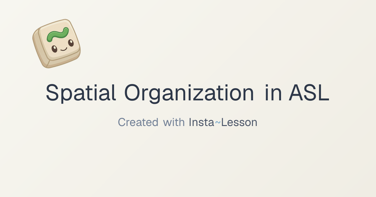 Spatial Organization In Asl Lesson Plan for Grade 11 | Free World ...