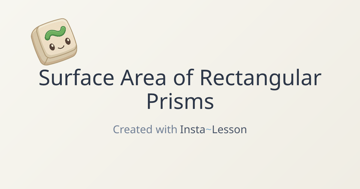 Surface Area Of Rectangular Prisms Lesson Plan for Grade 7th Grade ...