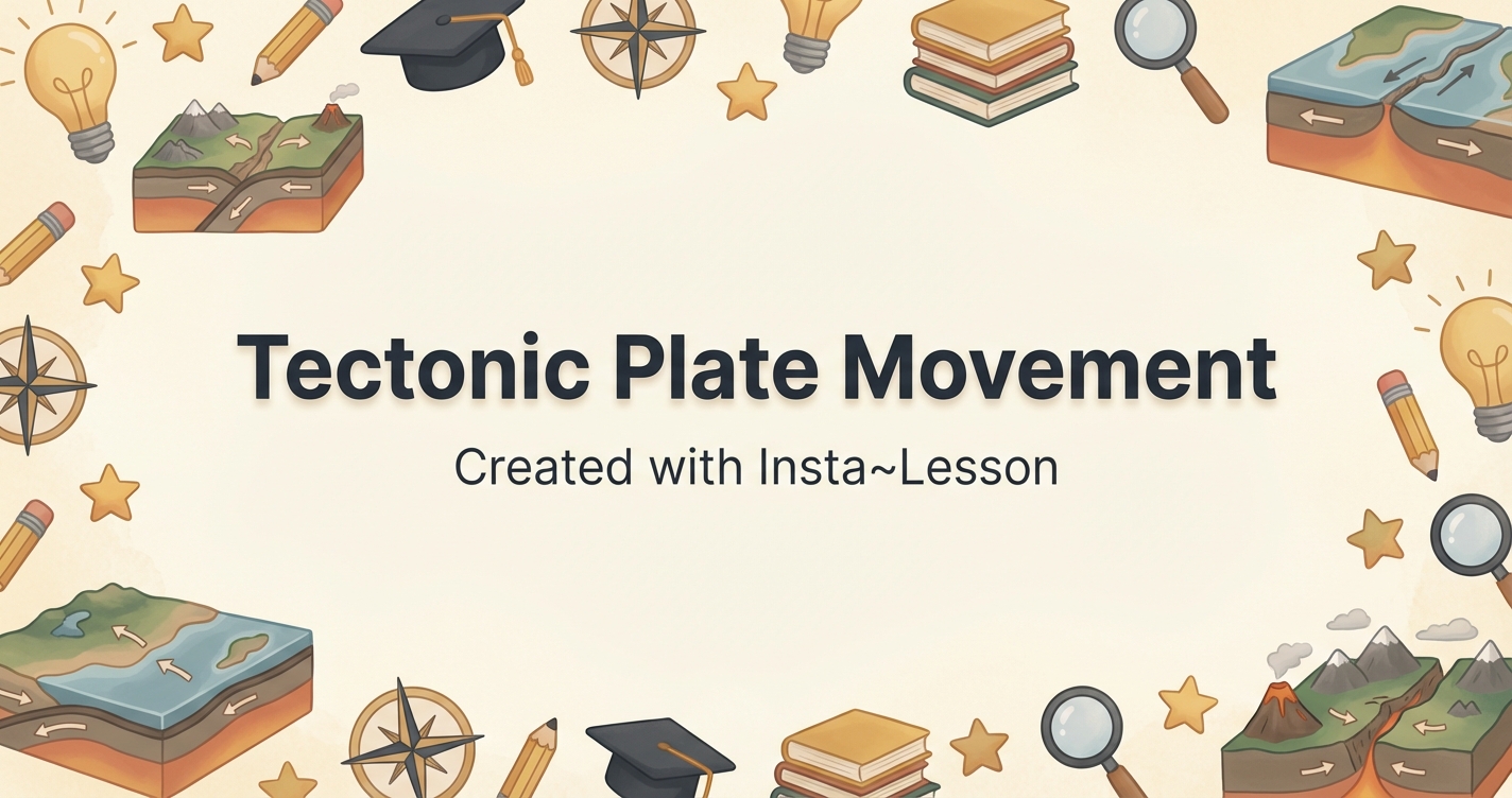Tectonic Plate Movement Lesson Plan for Grade 6th Grade | Free Earth ...