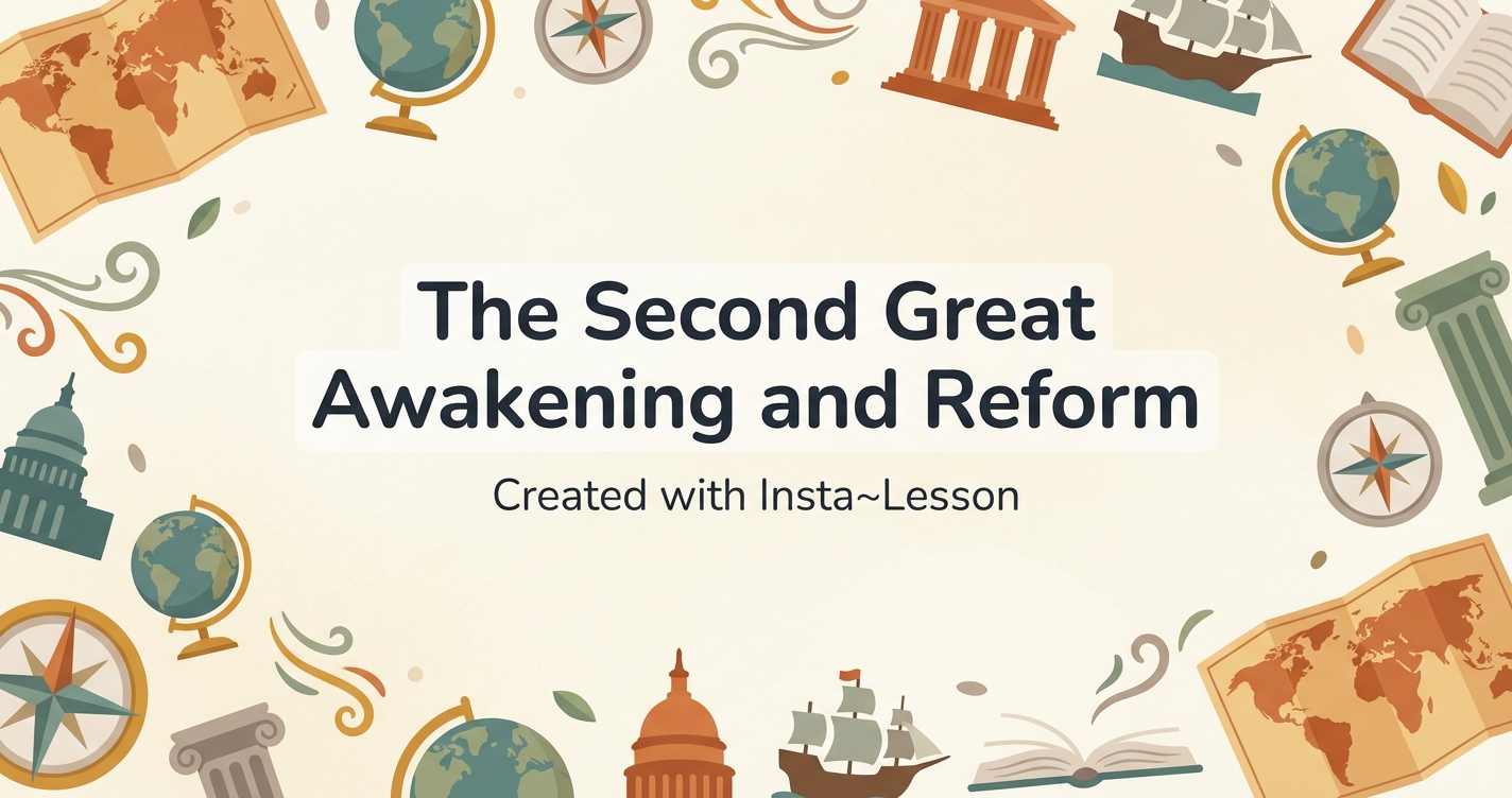 The Second Great Awakening And Reform Lesson Plan for Grade 12th Grade ...