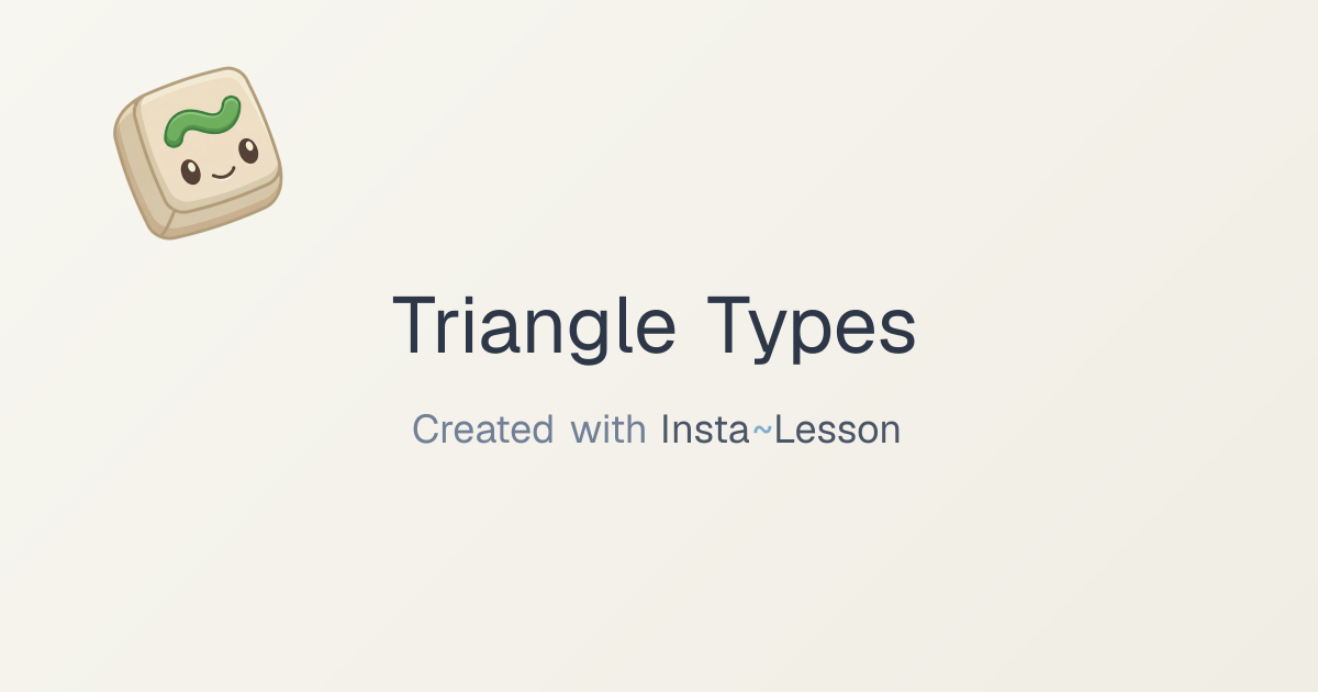Triangle Types Lesson Plan for Grade 5 | Free Math Lesson