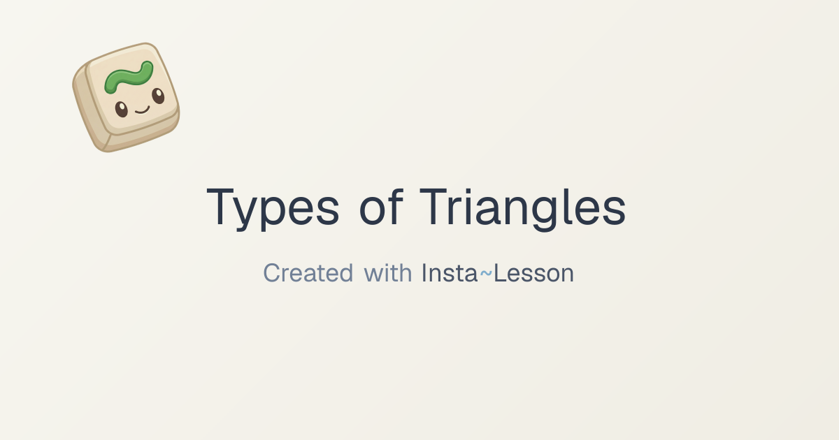 Types Of Triangles Lesson Plan for Grade Unknown Grade | Free Math Lesson