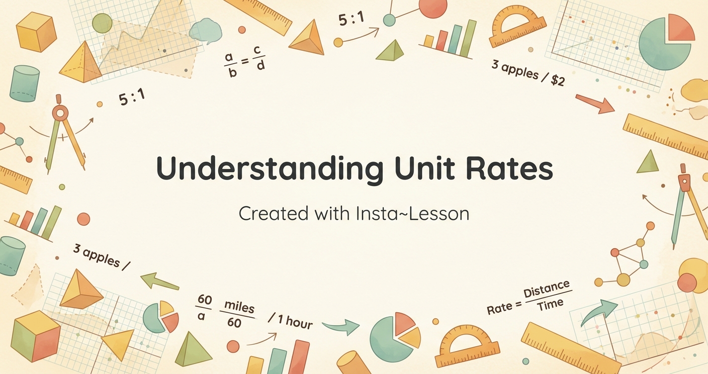 Understanding Unit Rates Lesson Plan for Grade 6th Grade | Free Math Lesson