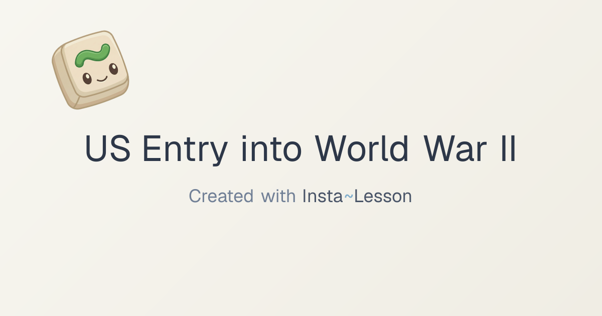 Us Entry Into World War Ii Lesson Plan for Grade 5 | Free Social ...