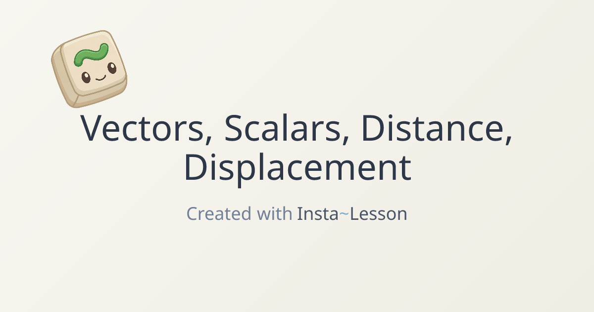 Vectors, Scalars, Distance, Displacement Lesson Plan for Grade 10 ...