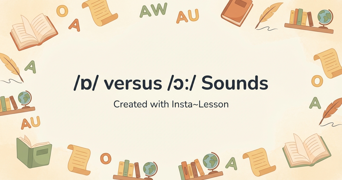 /ɒ/ Versus /ɔː/ Sounds Lesson Plan for Grade 1st Grade | Free ELA Lesson