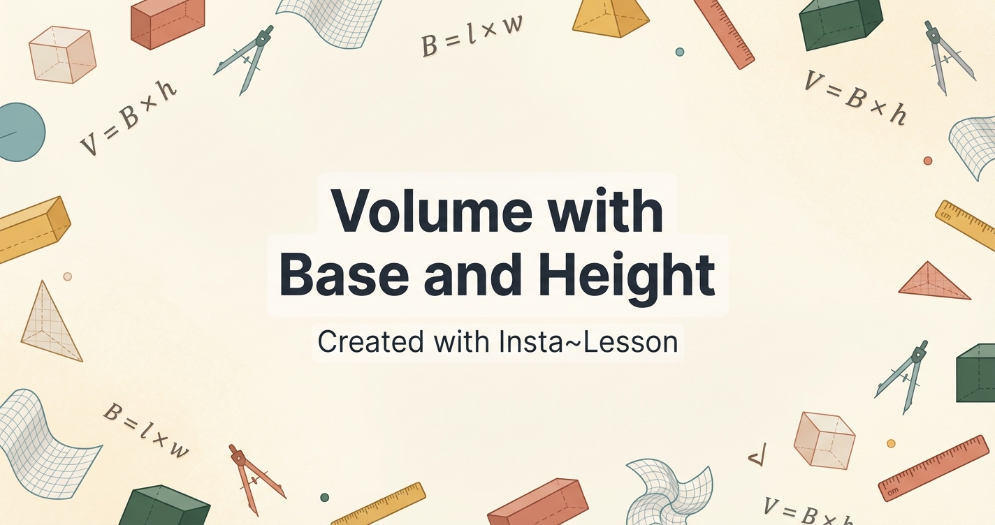 Volume With Base And Height Lesson Plan for Grade 5th Grade | Free Math ...