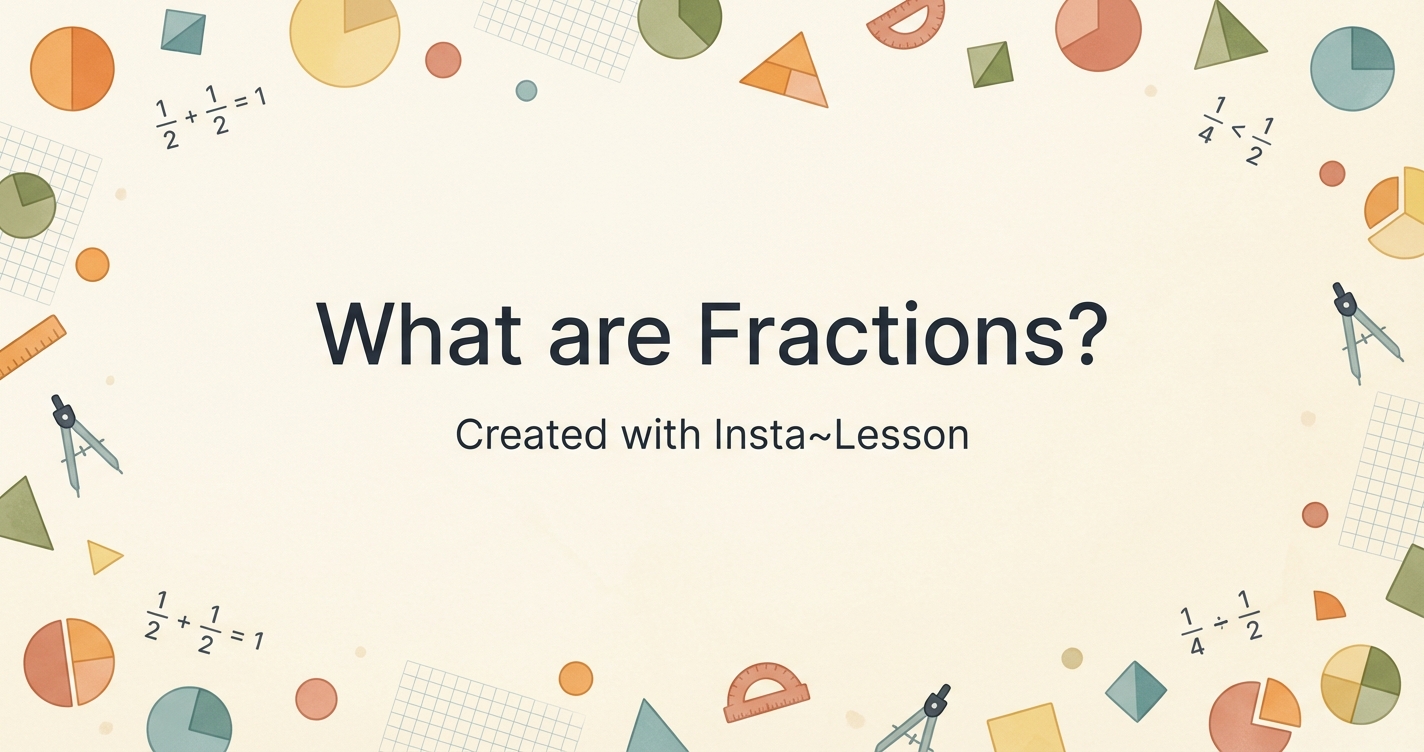 What Are Fractions? Lesson Plan for Grade 3rd Grade | Free Math Lesson