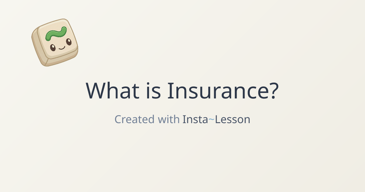 What Is Insurance? Lesson Plan for Grade 11th Grade | Free Economics Lesson