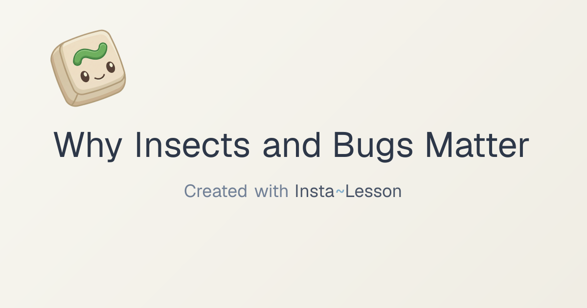 Why Insects And Bugs Matter Lesson Plan for Grade 3rd Grade | Free ...