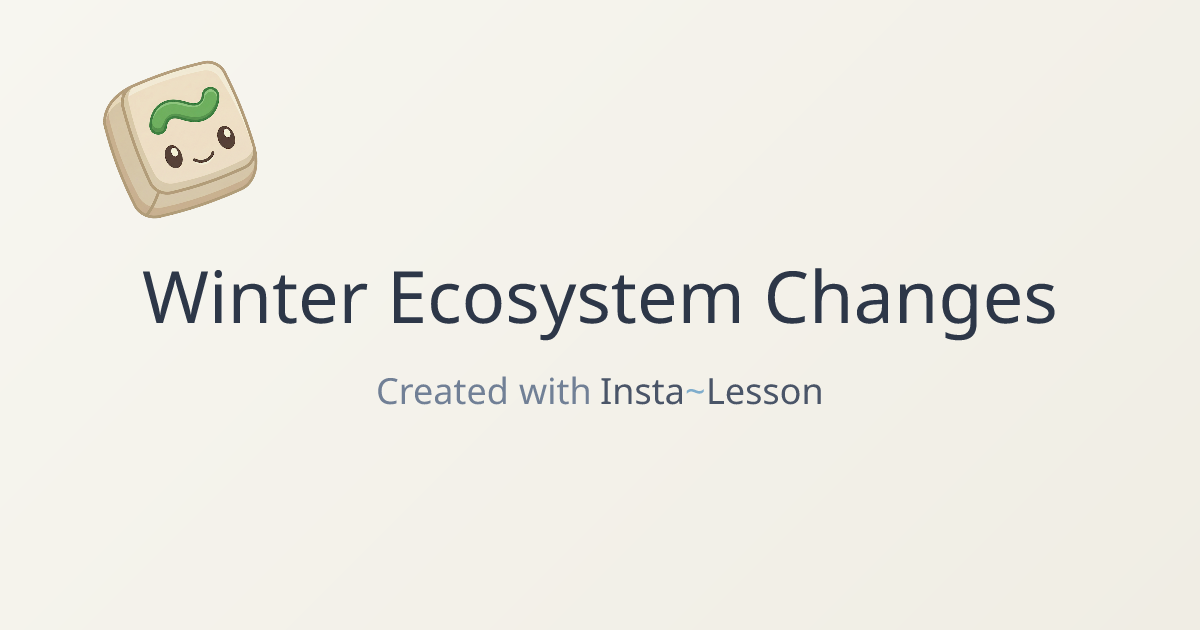 Winter Ecosystem Changes Lesson Plan for Grade 5 | Free Science Lesson